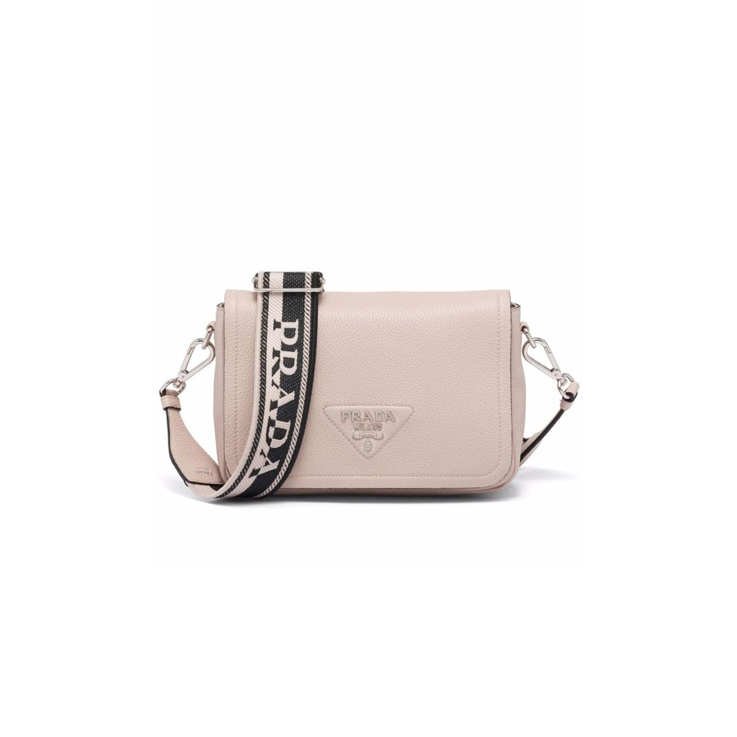 PRADA LEATHER SHOULDER BAG IN NUDE 1BD314 (23*15.5*9cm) 